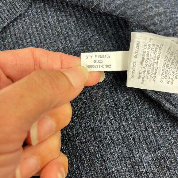 Madewell Jane Waffle Stitch Sweater Wool Alpaca Blend Navy Blue Women’s Large - Picture 4 of 5